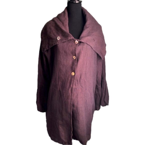 bryn Walker Jackets & Blazers - Bryan WALKER Brown Linen Long Sleeve Jacket